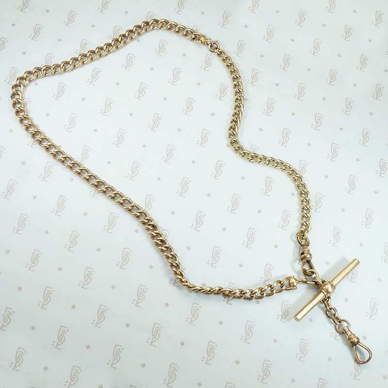 Gold Filled Curb Married Chain with Engraved Details