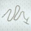 1917 English Silver Married Curb Chain Necklace