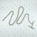 1917 English Silver Married Curb Chain Necklace