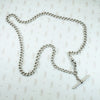 1917 English Silver Married Curb Chain Necklace