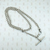 1917 English Silver Married Curb Chain Necklace