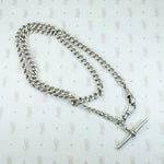 1917 English Silver Married Curb Chain Necklace