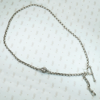 Sterling Silver Married Chain with Twisted Bar & Ball