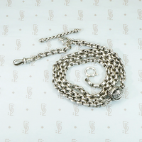 Sterling Silver Married Chain with Twisted Bar & Ball