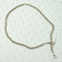 WWI Era English Sterling Curb Married Chain Necklace
