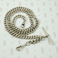 WWI Era English Sterling Curb Married Chain Necklace