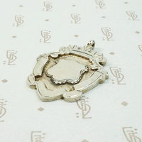 English Shield Fob with Banner and Crown