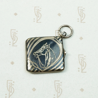 Wonderful Niello & Sterling Silver Horse Locket
