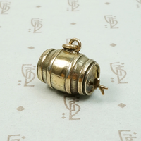 Adorable Antique Silver Gilt Keg Charm