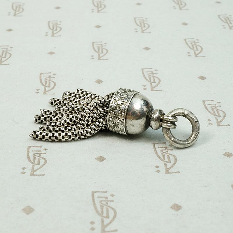 Chubby Silver Tassel with Graphic Star Design