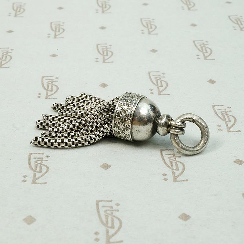Chubby Silver Tassel with Graphic Star Design