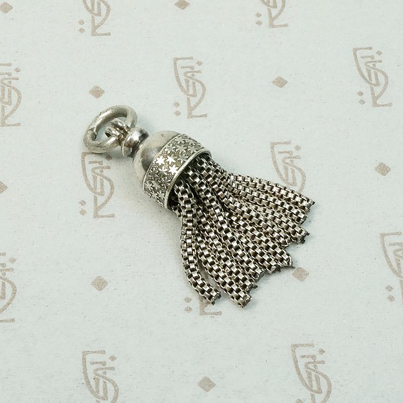 Chubby Silver Tassel with Graphic Star Design