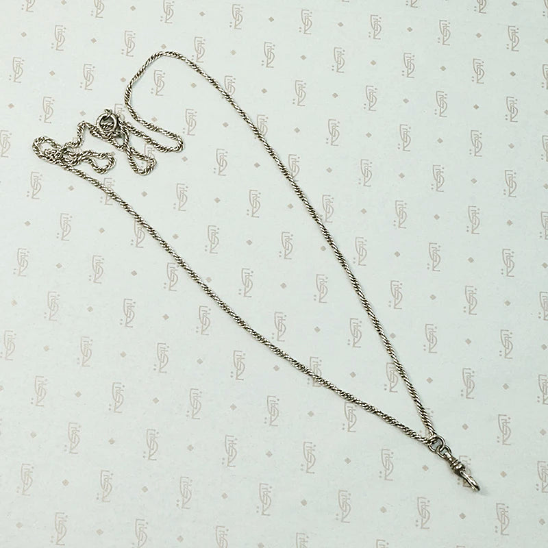 Glittering Sterling Silver Rope Chain with Hook
