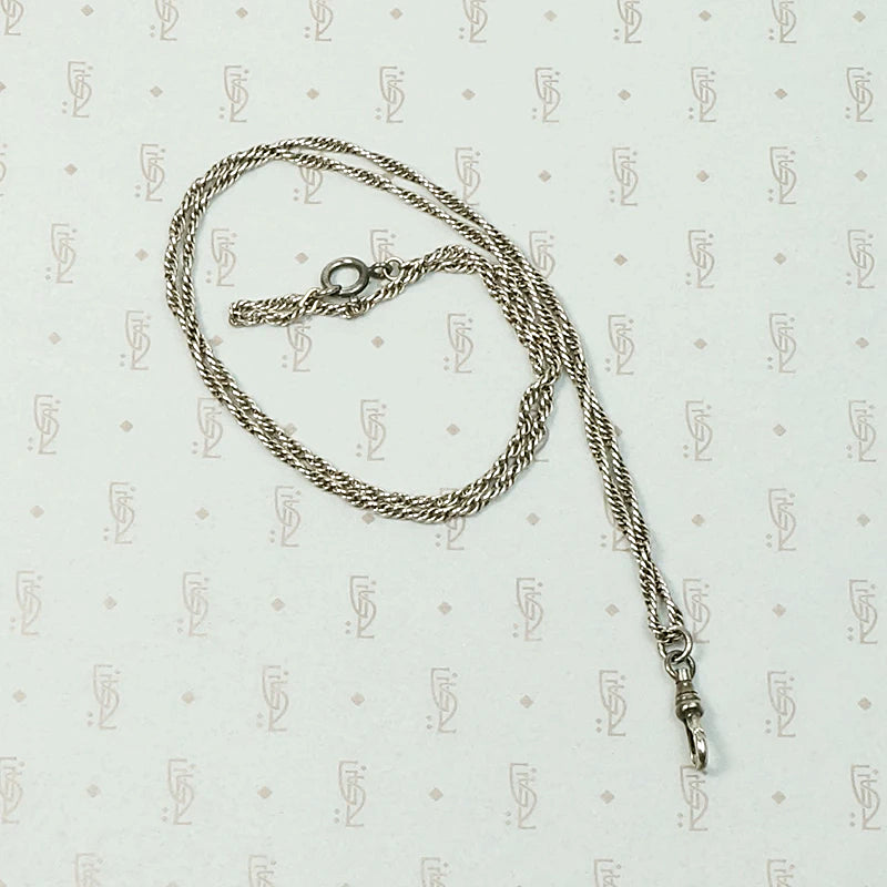 Glittering Sterling Silver Rope Chain with Hook