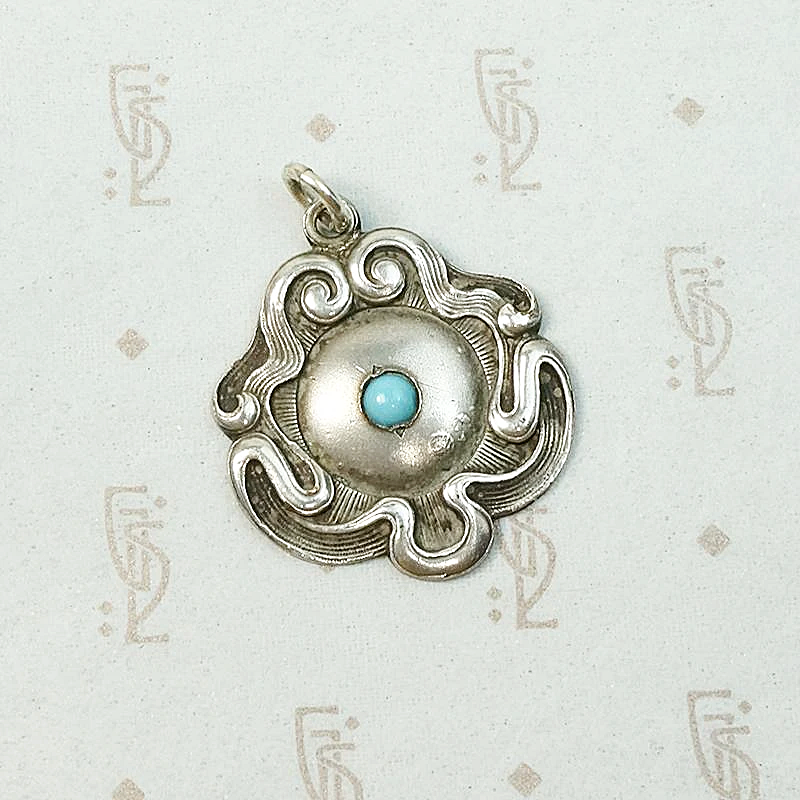Sterling Art Nouveau Pendant Fob