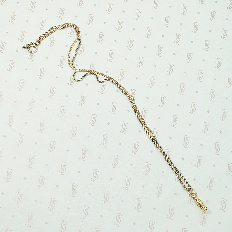 White & Yellow Gold Married Chain with Hook