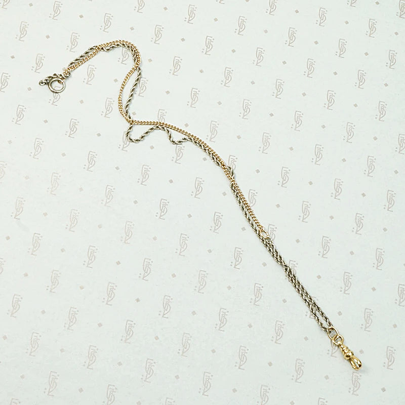 White & Yellow Gold Married Chain with Hook