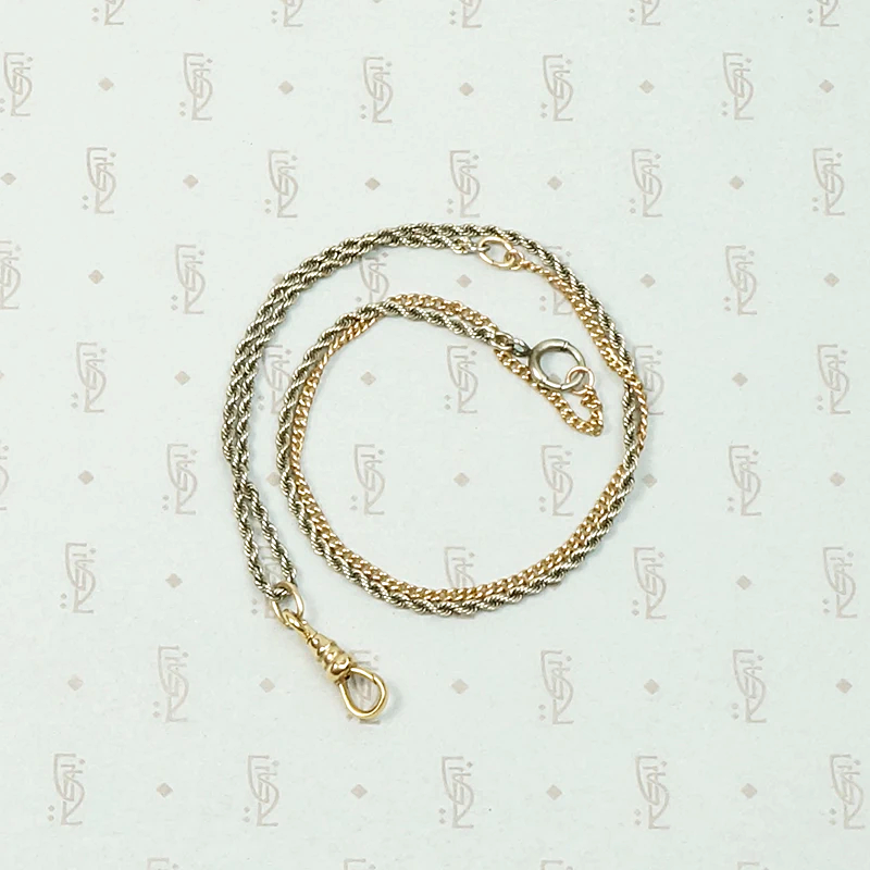 White & Yellow Gold Married Chain with Hook