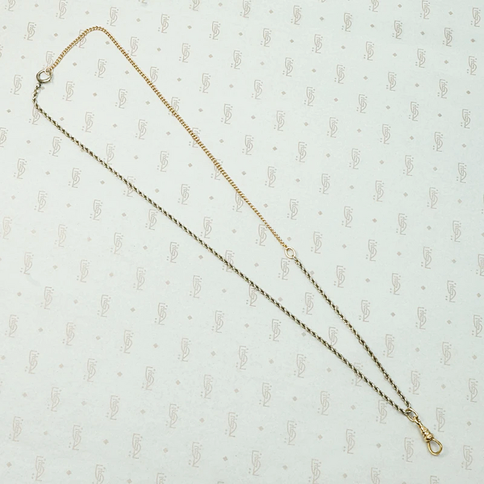White & Yellow Gold Married Chain with Hook