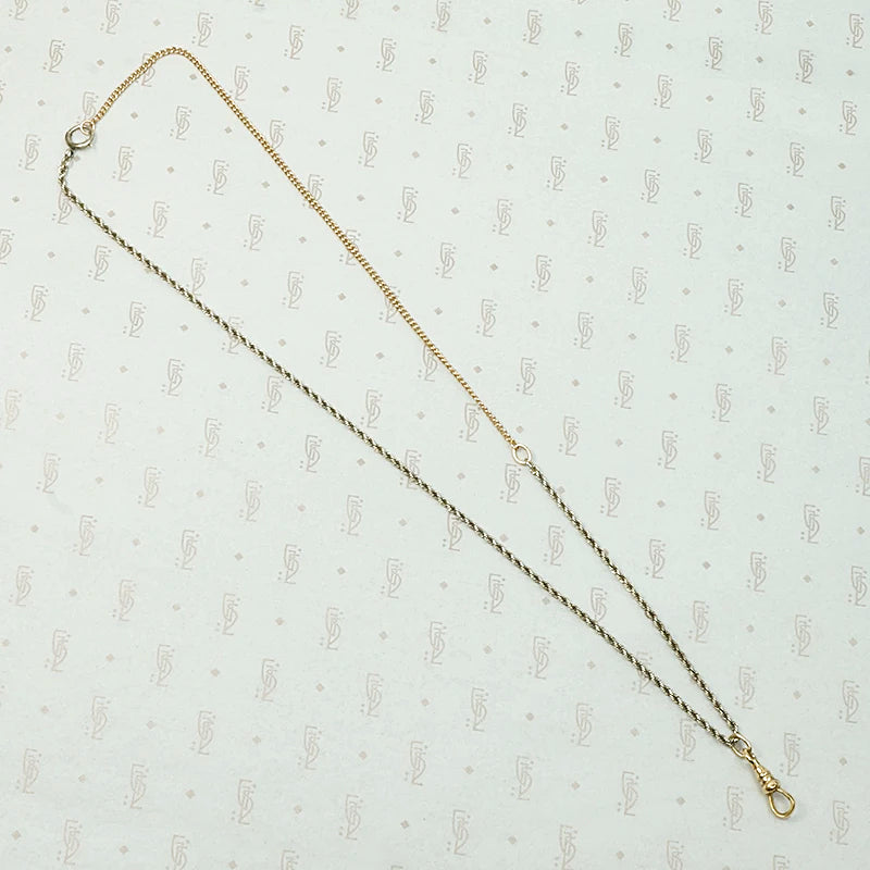 White & Yellow Gold Married Chain with Hook