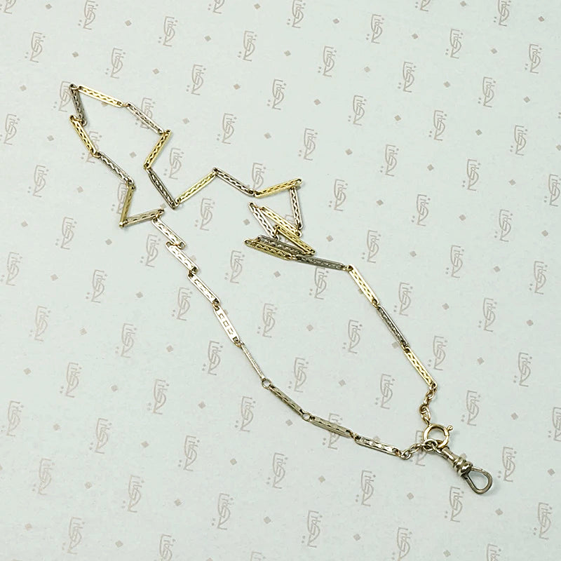 Fancy Flat Link Chain with Double Clasps