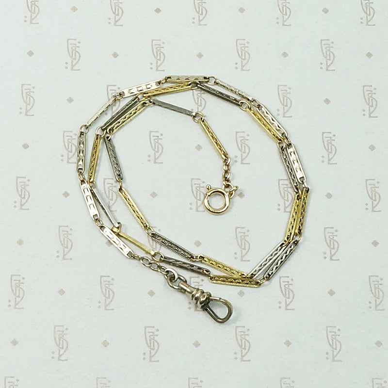 Fancy Flat Link Chain with Double Clasps