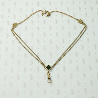 Gold Filled Married Chain with Agate Slide & Hook