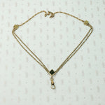 Gold Filled Married Chain with Agate Slide & Hook