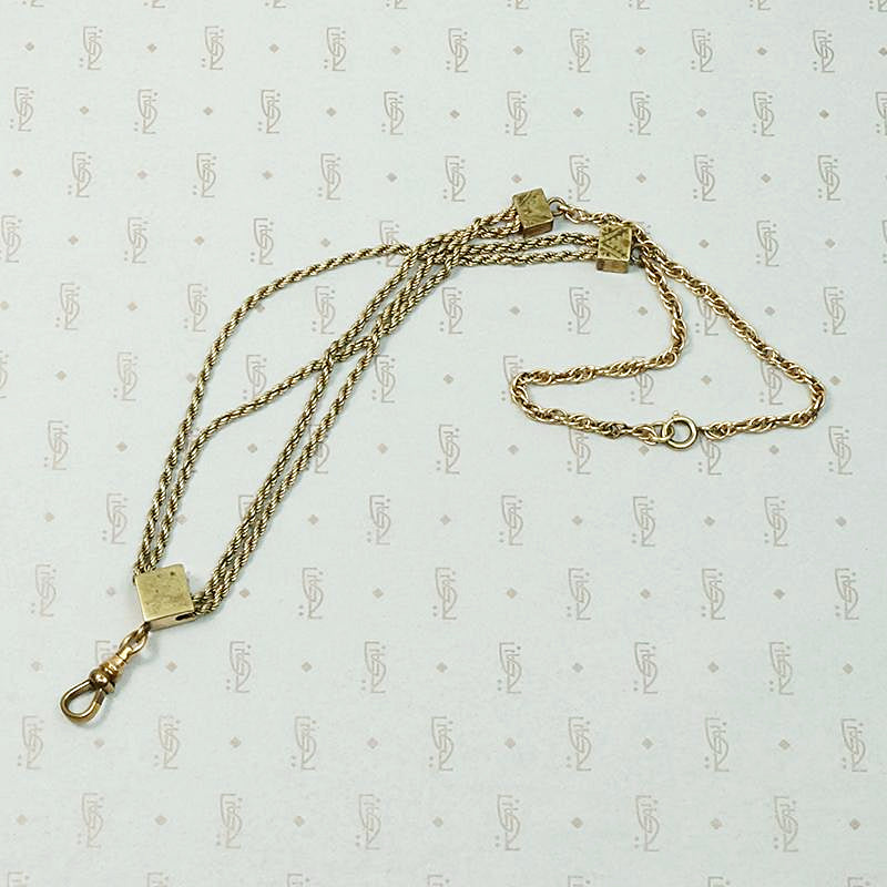 Gold Filled Married Chain with Agate Slide & Hook