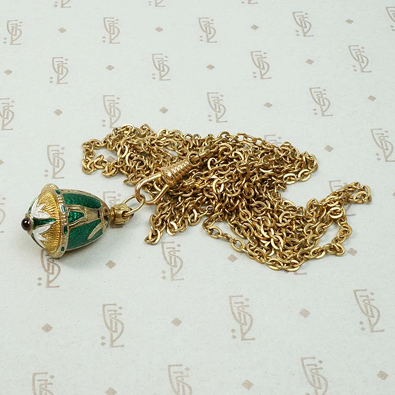 Enameled Silver Gilt Egyptian Revival Pendant
