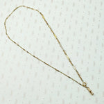 Tricolor Double Clasp Fancy Flat Link Necklace