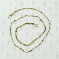 Tricolor Double Clasp Fancy Flat Link Necklace