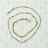 Tricolor Double Clasp Fancy Flat Link Necklace