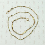 Tricolor Double Clasp Fancy Flat Link Necklace