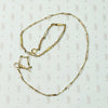 Tricolor Double Clasp Fancy Flat Link Necklace