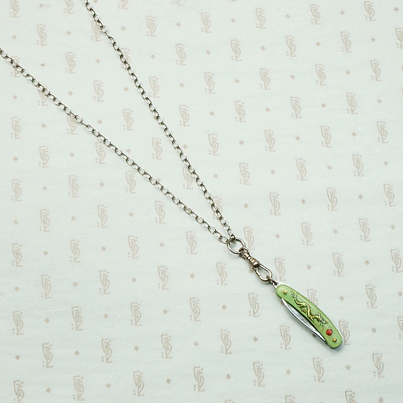 Fun & Kitschy Dragon Pocket Knife Necklace