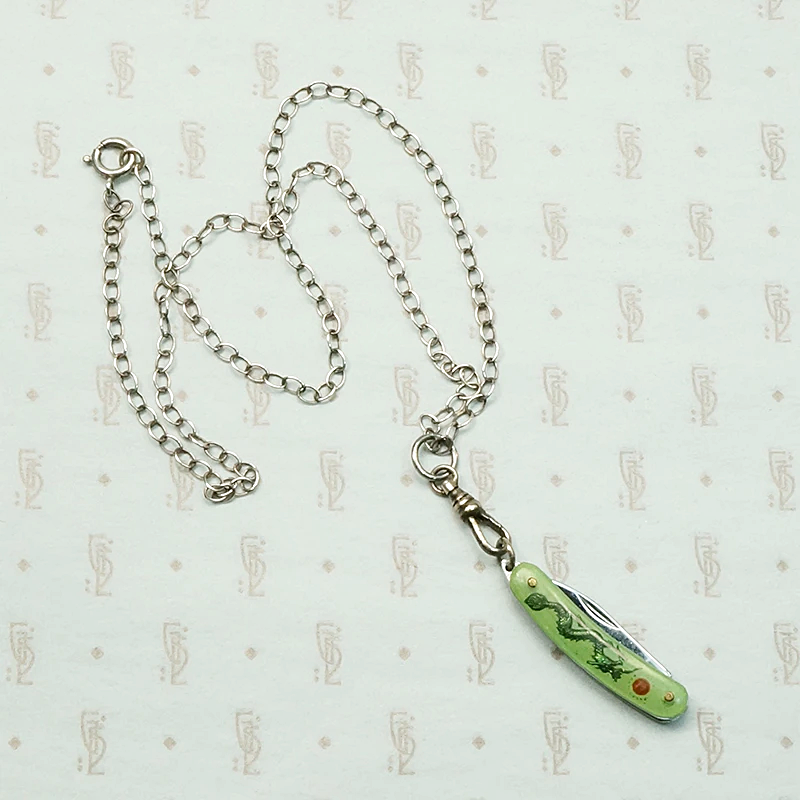 Fun & Kitschy Dragon Pocket Knife Necklace