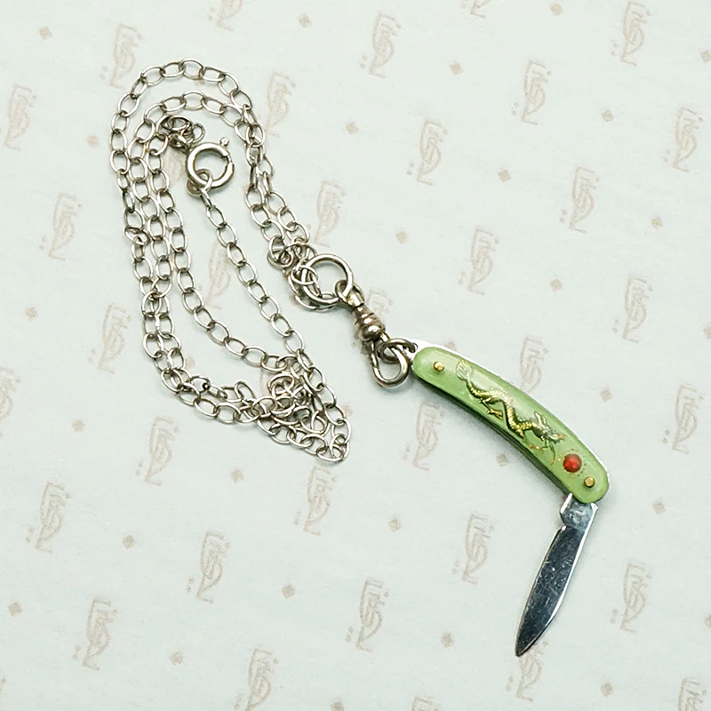 Fun & Kitschy Dragon Pocket Knife Necklace