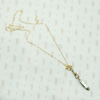 Mother of Pearl & Brass Tiny Knife Necklace