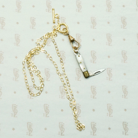 Mother of Pearl & Brass Tiny Knife Necklace