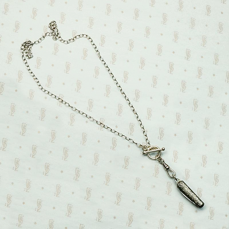 Tough & Sweet Silver Plate Tiny Knife Necklace