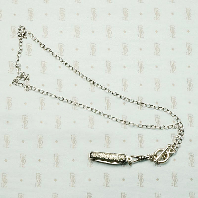 Tough & Sweet Silver Plate Tiny Knife Necklace
