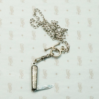 Tough & Sweet Silver Plate Tiny Knife Necklace