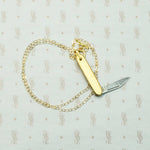 Tiny Vintage Gold Plated Folding Knife Necklace