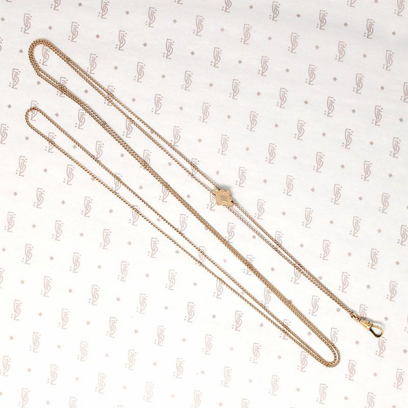 Elegant Victorian Slide Chain with Engraved Slide