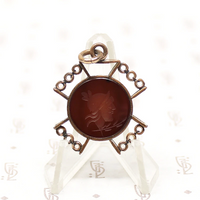 Agate Intaglio Gold Filled Fob