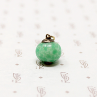 Art Deco Green Pâte de Verre Fob Pendant