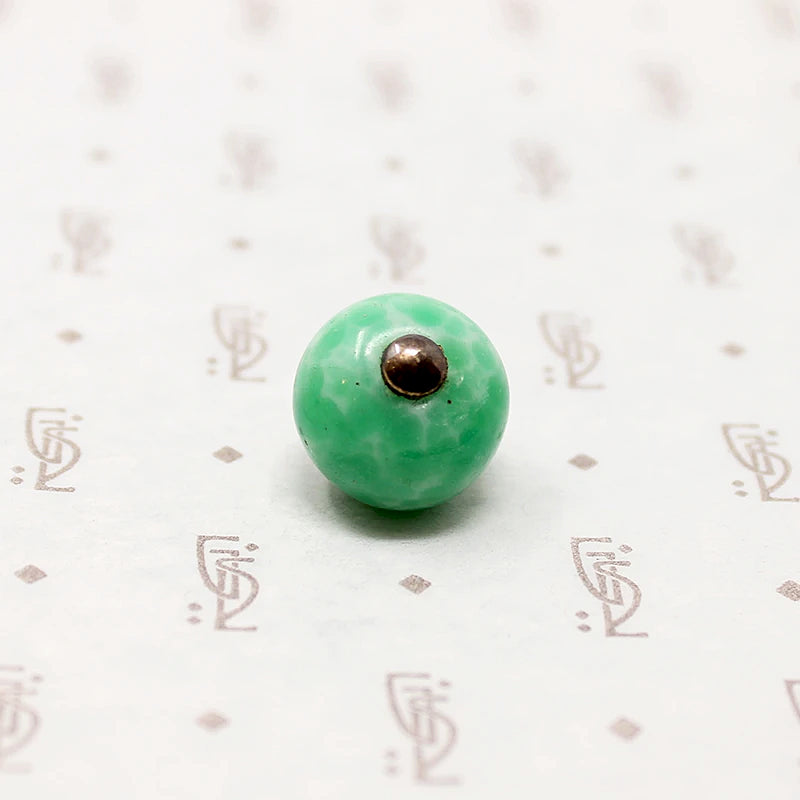 Art Deco Green Pâte de Verre Fob Pendant