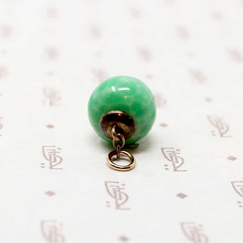 Art Deco Green Pâte de Verre Fob Pendant