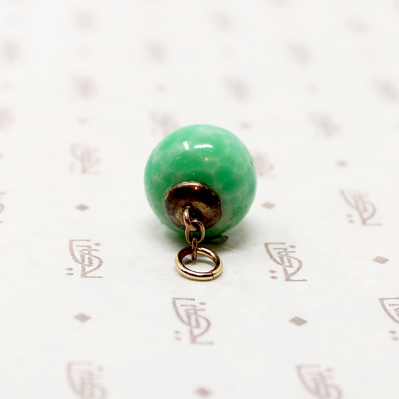Art Deco Green Pâte de Verre Fob Pendant